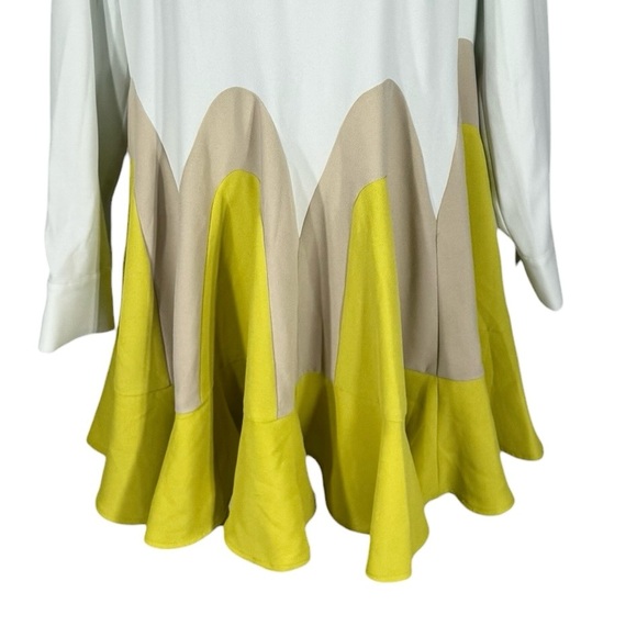 Tuckernuck Nadia Flounce Mini Dress Canary Yellow L NWT Long Sleeves Shirt Dress - Picture 7 of 12
